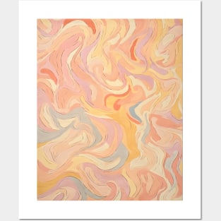 Soft Pastel Abstract Swirl 70s Posters and Art